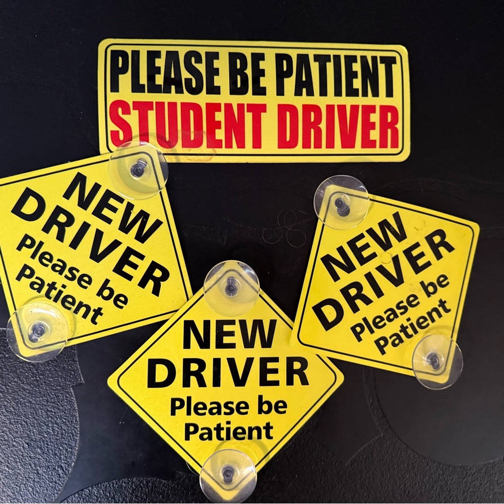 Yellow Student Driver Sign Set